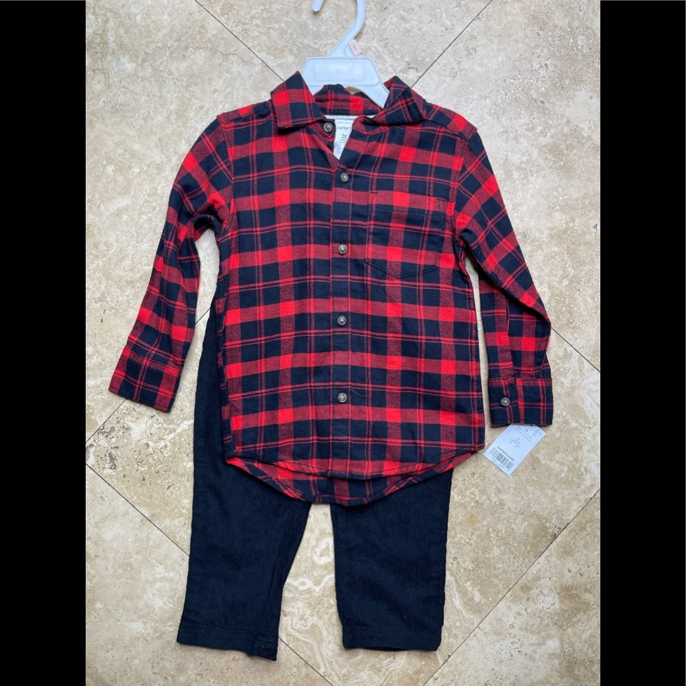Carter’s matching flannel top and corduroy pants
